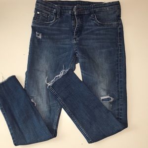 girls dark wash skinny jeans